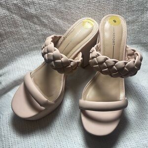 Report Women's Braided Strap Heels(4”)- Cream